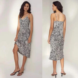 Wilfred Aritzia S Slip Dress Zebra Print Black White Animal Birch